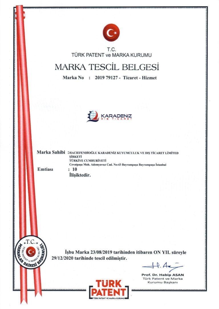 Dökümanlar Karadeniz Dış Ticaret | HTM ve MÜHLEN Ofis Makineleri | Sertifikalar